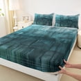 thumbnail image 3 of Homewish Painting Artistic Twin Sheet Sets,Modern Aesthetic Twin Fitted Sheet,Teal Splashing Ink Flat Sheet For Teens,Microfiber Bedroom Decor,3pcs, 3 of 7