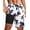 Coconut Tree-white, variant on 9 Inch Mens Swim Trunks with Compression Liner 2 in 1 Board Shorts Quick Dry Bathing Suit with Pockets