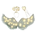 thumbnail image 4 of Accesorio de disfraz de de ángel iluminadas, vestido de ángel, hada, accesorio LED, PP, adecuado para niños, cumpleaños, juego de rol, Halloween, M luz cálida 3 piezas, 4 of 8