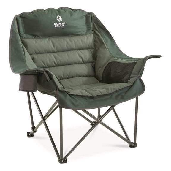 Guide Gear Oversized XL Comfort Padded Camping Chair, 400-lb. Capacity. Green