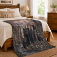 thumbnail image 6 of Black Bear Family by Forest Stream and Waterfall, Serene Wildlife Art for Bear Lovers, Warm Flannel Blanket for Cabin and Lodge, Father's Day Gift, Rustic Home Decor, 6 of 7