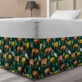 thumbnail image 1 of Tigers Bed Skirt, Wildlife Interpretation of Jungle Animals, Elastic Bedskirt Dust Ruffle Wrap Around for Bedding Decor, 4 Sizes, Hunter Green Multicolor, by Ambesonne, 1 of 2