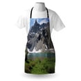 thumbnail image 4 of Idaho Apron, Photo of Snow Mountain Foothills Lake, Unisex Kitchen Bib with Adjustable Neck for Cooking Gardening, Adult Size, Taupe Grey Olive Green, by Ambesonne, 4 of 4