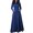 bleu, variante sur ZANZEA Robe Longue Unie pour Femmes, Soirée, Nœud, Manches Longues, Poches