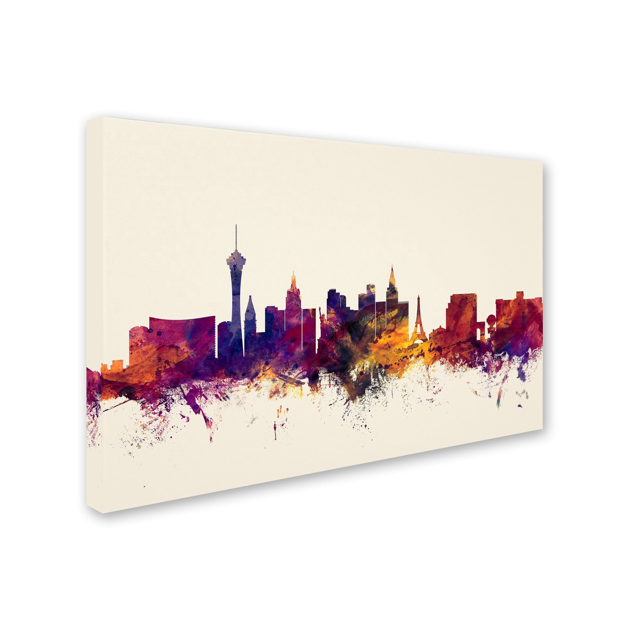Trademark Fine Art "Las Vegas Nevada Skyline" Canvas Art by Michael Tompsett