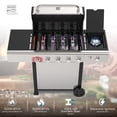 thumbnail image 5 of Kenmore BBQ Propane Gas Grill - 5 Burners with Side Burner & Searing Zone, 644 Sq. In. Stainless Steel Grill, 66,000 BTU, Ideal for Outdoor Cooking, Patio & Backyard, Silver, 5 of 9