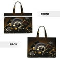 thumbnail image 2 of Cauagu Casino Cards Pattern Canvas Tote File Bag, Zipper Tote Bag Business Briefcase Document Bag with Handle A4 File Organizer Laptop Bag for Travel and Work, 2 of 8