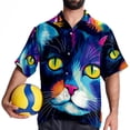 thumbnail image 4 of Cat Men's Short Sleeve Poplin Shirt, Casual Printed Button Down Summer Beach Shirt - Unisex, 4 of 6