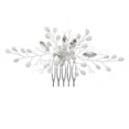 thumbnail image 5 of Accesorios para el cabello de boda con flores Peineta de boda con perlas para mujeres y niñas, 5 of 5