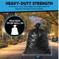 thumbnail image 2 of 55-60 Gallon Trash Bags Heavy Duty | 50 Count | Large Black Garbage Bags For Outdoor, Leaf, Commercial Use | Fits 50 Gallon, 55 Gal, 60 Gal Trash Cans, 2 of 7