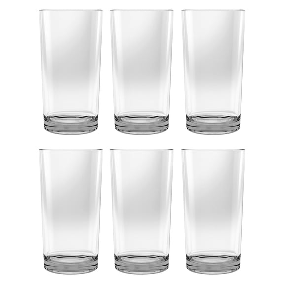Montana Acrylic Heavy Base Drinking Glass - Clear - 24 oz - Set of 6