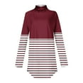 thumbnail image 4 of Jalioing Women's Long Sleeve Pullover Tee Striped Turtle Neck Oversized T Shirt Spring Trendy Tunic Tops, 4 of 5