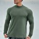 thumbnail image 4 of Blusa y camisa de cuello alto de manga larga para hombre, color liso, cálida y ajustada, cuello semialto, manga larga, base deportiva y fitness, top de poliéster para hombre., 4 of 5