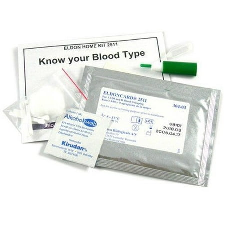 Eldoncard Blood Type Testing Kit, Blood Typing Test Kit w/ Instructions (Single)