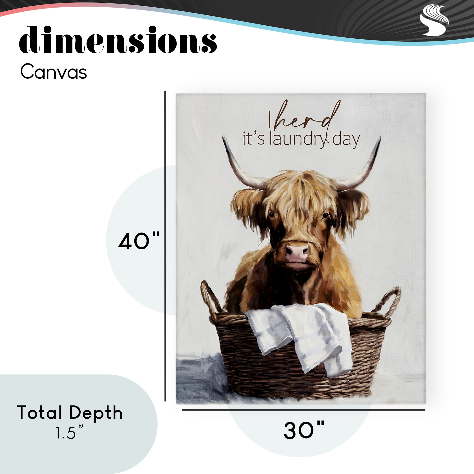 Herd It's Laundry Day Canvas Wall Art, design by Kim Allen