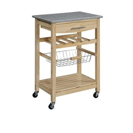 Kitchen Island with Granite Top, Multiple Colors
