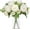 Cream White, variant on Artificial Flowers 2 Bunches Fake Peony Silk Flowers Arrangements with Eucalyptus Leaves Faux Realistic Bouquet for Wedding Decoration Home Table Centerpiece (Cream White)