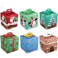 thumbnail image 1 of Cabilock - 24 cajas de regalo navideñas para fiestas navideñas, cajas de papel para dulces ligeras, cajas de cartón para galletas para fiestas navideñas (6 patrones, 4 para cada uno), 1 of 7