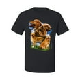 thumbnail image 2 of Wild Bobby, Golden Retriever Dog Portrait, Dog Lover, Men's Graphic Tees, Black, Small, 2 of 3