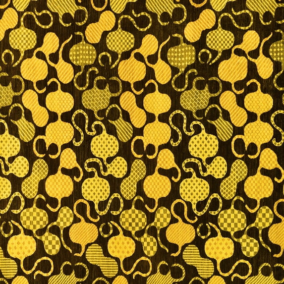 Ahgly Company Indoor Square Abstract Yellow Modern Area Rugs, 5' Square