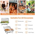 thumbnail image 6 of EVGTTI 8 Pack Chafing Dish Buffet Set,8Qt Rectangular 4×Half Pan+4×Full Pan Stainless Steel Catering Warmer Set with Water Pan for Parties, Events, Wedding, Camping, Dinner, 6 of 6