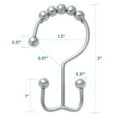 Shower Curtain Hooks Rings, RustResistant Metal Double Glide Shower