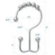 thumbnail image 3 of Anillos de gancho para cortina de ducha, ganchos de ducha de doble deslizamiento de metal antioxidante para cortinas de barra de ducha de baño, juego de 12 anillos cromados Ormromra HMHZ040, 3 of 7