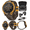 Bronze/sunburst +Black EarBuds, variant on Garmin Instinct Crossover AMOLED, Rugged Hybrid GPS Smartwatch with Analog Watch Hands and Bright AMOLED Display, Charcoal with Charcoal Silicone Band
