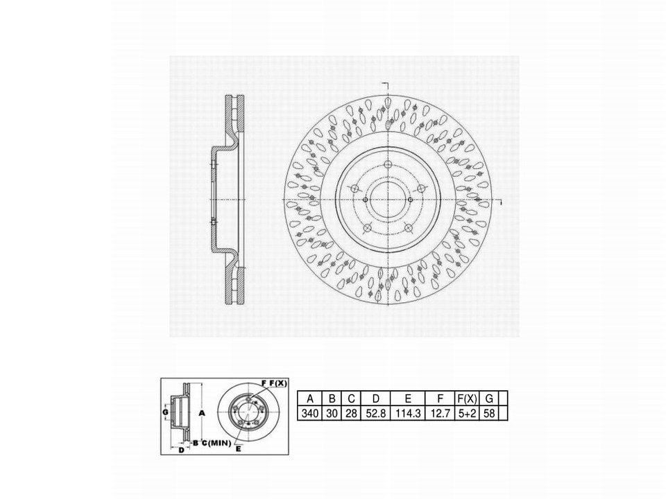 UltraHC Coated High Carbon Brake Rotor, Front UR007325, Subaru WRX STI 2021-2018