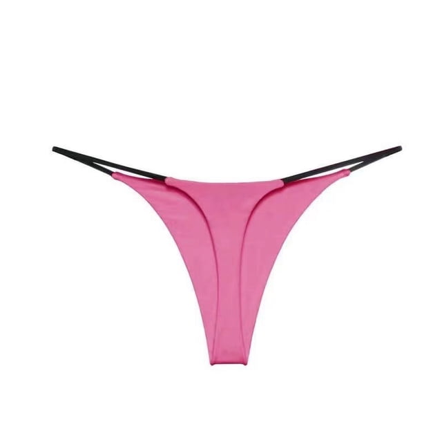 Tanga de fitness sin costuras, camiseta sexy, lencería de bikini de color sólido y multicolor