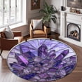 thumbnail image 2 of Round Rug, Amethyst Cute Design Soft Washable Carpet, Non-Slip Floor Mat for Living Room Bedroom Home Decor 31 Inch, 2 of 6