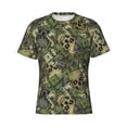 thumbnail image 4 of Vsdgher Green Skulls Print Men's Dry Fit Mesh Athletic Shirts Moisture Wicking Tennis T-Shirt Tops, 4 of 9