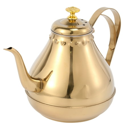 

1.8L Stainless Steel Kettle Long Mouth Water Heater Hot Tea Coffee Tableware for Home Office (Golden)
