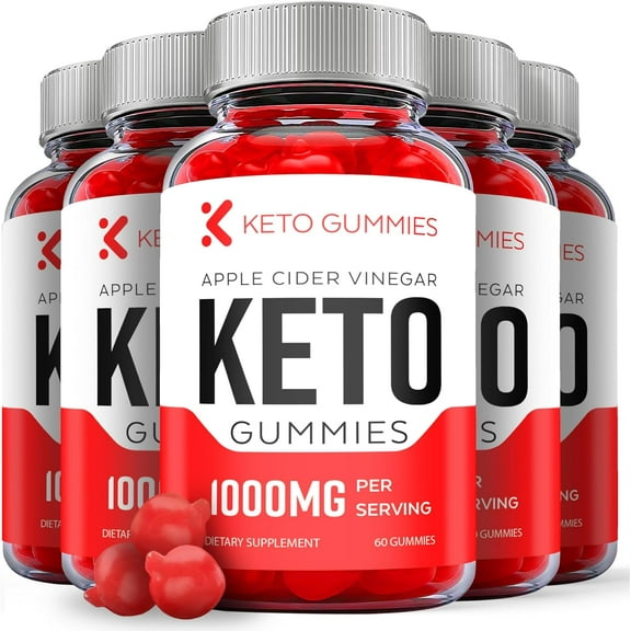 (5 Pack) Keto Gummies - Keto ACV Gummies - Apple Cider Vinegar Supplement for Weight Loss - Energy & Focus Boosting Dietary Supplements for Weight Management & Metabolism - Fat Burn - 300 Gummies