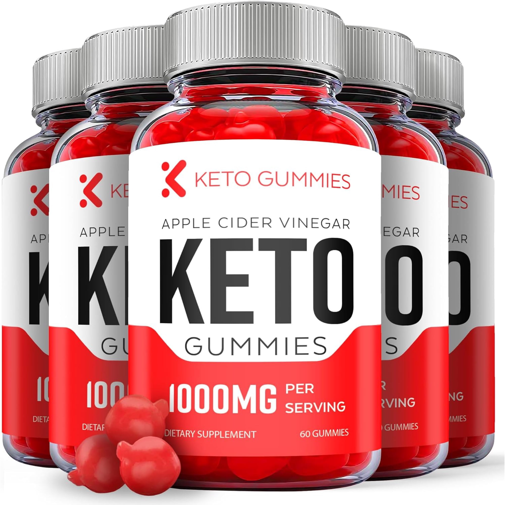 (5 Pack) Keto Gummies - Keto ACV Gummies - Apple Cider Vinegar Supplement for Weight Loss - Energy & Focus Boosting Dietary Supplements for Weight Management & Metabolism - Fat Burn - 300 Gummies