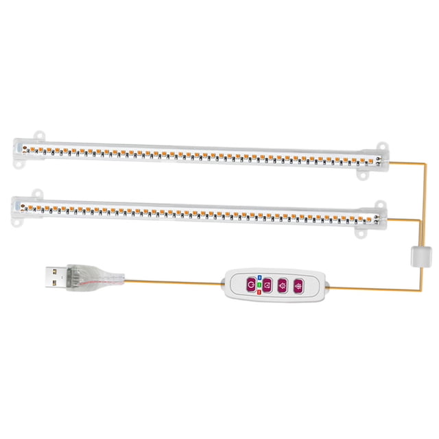 Luz de crecimiento de lámpara solar, luz de crecimiento LED de interior, lámpara de plantas de completo con temporizador de 8/12/16 H, luces de 2 cabezas