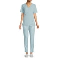 thumbnail image 2 of ClimateRight by Cuddl Duds Scrubs Women’s and Women's Plus Zip Neck Woven Tulip Hem Top, 2 of 5