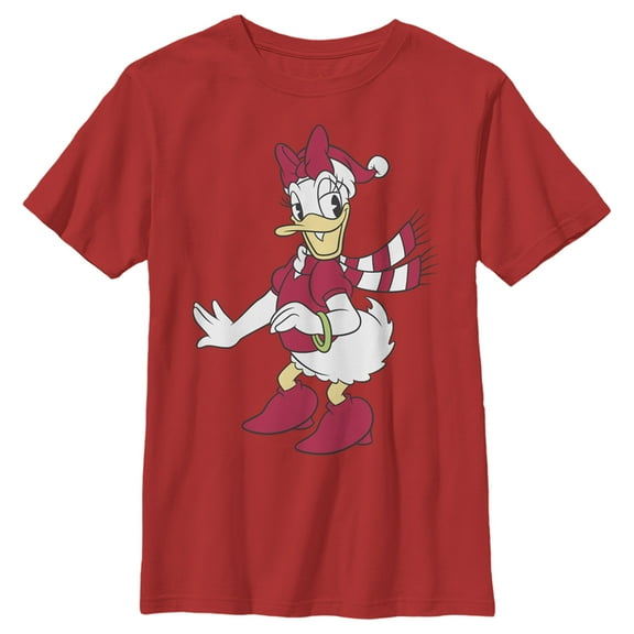 Boy's Mickey & Friends Christmas Daisy Duck  Graphic Tee Red X Large