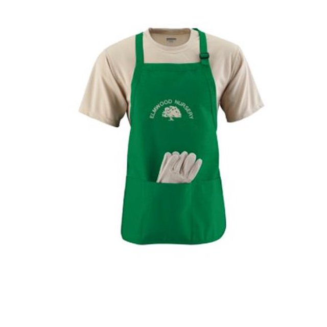 4250A Medium Length Apron With Pouch, Kelly - One