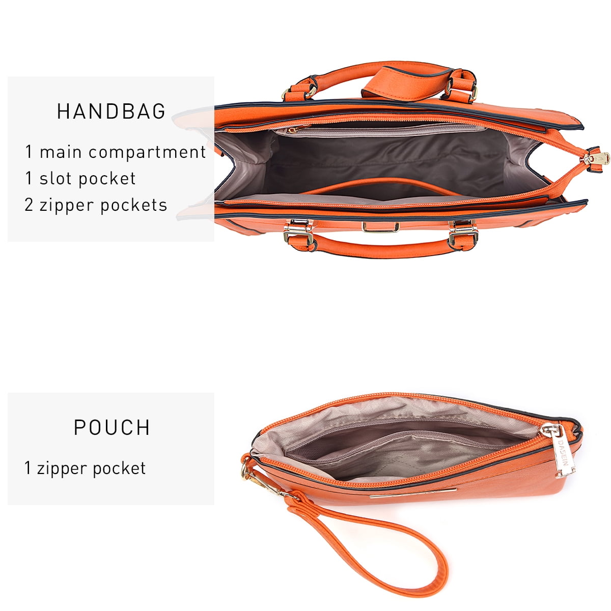 Women's Handbag Flap-Over Belt Shoulder Bag top Handle Tote Satchel Purse Work Bag W/Matching Wristlet