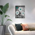 thumbnail image 2 of Loodaent Teal Daisy Butterflies 12” x 16” Framed Canvas Art Prints, 2 of 6