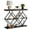 Black wood grain, variant on Huisuilinss 3-Tier Entryway Table,Industrial Console Table,Sofa Table With Storage,Narrow Side Table With Open Shelves,Diamond-Shaped Metal Frame Hallway Table For Living Room Entrance Foyer Office