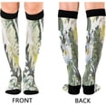 thumbnail image 2 of FREEAMG 1 Pairs Flower Pattern Compression Socks for Women Men Knee High Stocking for Running,Athletic,Medical, 2 of 7