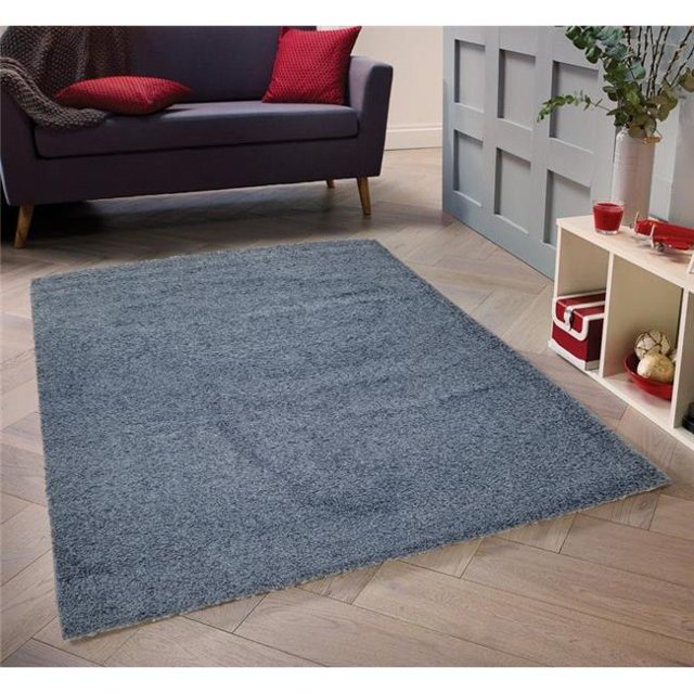 Homedora HD-SHAGGY-L. BLUE 5 x 7 ft. Discount World Shaggy Collection Light Blue Area Rug