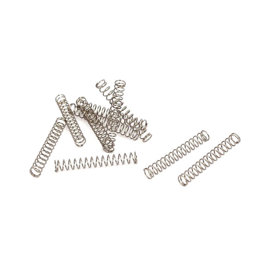 0.3mmx3mmx20mm 304 Stainless Steel Tension Springs Silver Tone 10pcs 