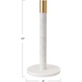 thumbnail image 2 of Modern Marble Paper Towel Holder with Brass Accent Band, White, 2 of 4