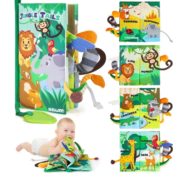 Juguete de peluche Baby Books BBWOO de 0 a 6 meses con mordedor de 6 a 12 meses