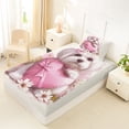 thumbnail image 4 of Homewish Cute Maltese Animal Twin Sheets,Pink Bow Heart Bedding,Daisy Floral Decor,3-Piece,1 Fitted Sheet and 1 Pillowcase, 4 of 6