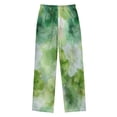 thumbnail image 3 of Kids' Pajama Pants Soft Relaxed Fit Sleep Pants Lounge Pants with Pockets Green Tie-dye Flowers Small, 3 of 9
