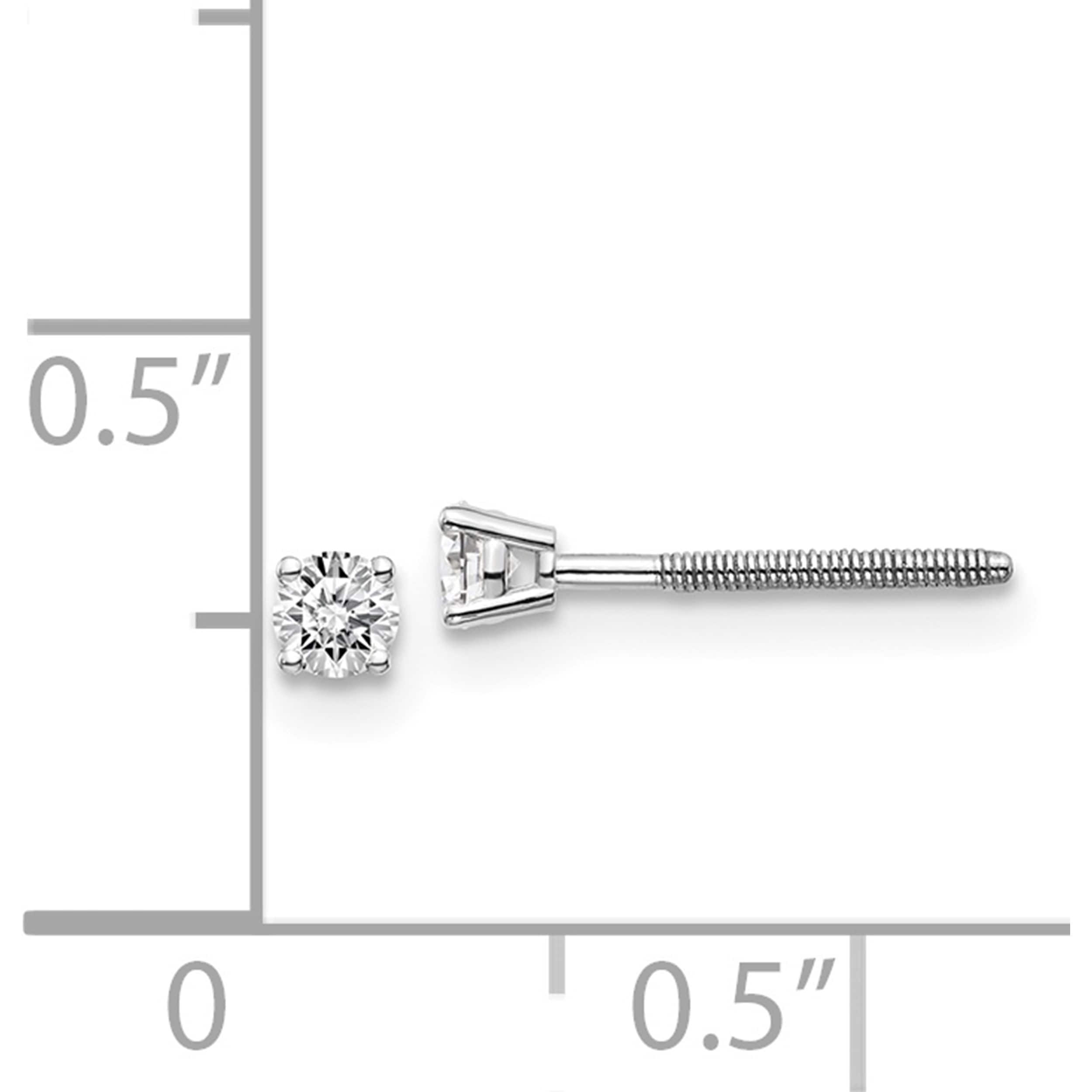 14K White Gold 14Kw .15Ct Vs2/Si1 G-I Diamond Stud Thread On/Off Post Earrings (2.7 X 2.7) Made In United States st4-15w
